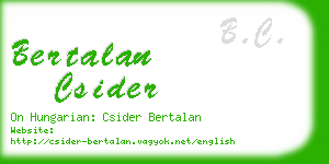 bertalan csider business card